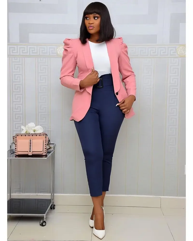 Ein knopf Büro Blazer elegante Langarm Frauen einfarbig pendeln Business-Anzug 2023 Frühling Herbst neue Mode Blazer