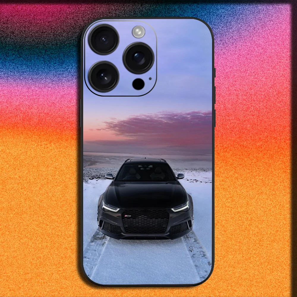Sport Cool A-Audis Car Phone Case For iPhone 16,15,14,13,12,11,Pro,XS,Max,XR,Plus,SE,Mini Soft Black Cover 6