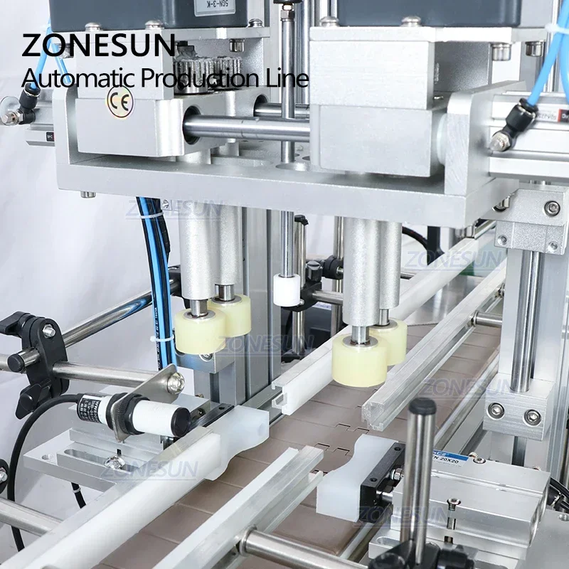 ZONESUN ZS-FAL180S Tabletop Automatic 4 Diving Heads Essential Oil Liquid Bottle Filling Capping Sealing Machine Line