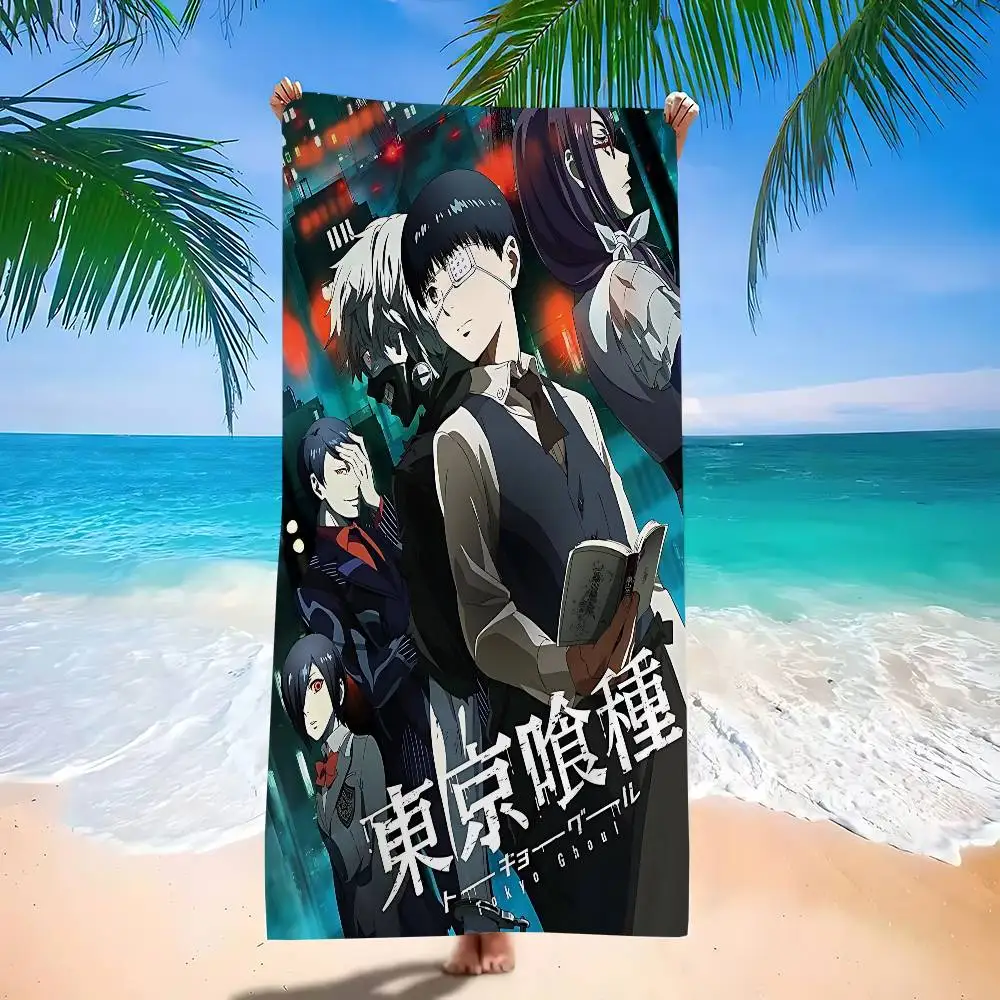 T-Tokyo G-Ghoul Classic Anime Big Microfiber Beach Towels Quick Dry Towel Sand Beach Towels Pool Towel for Travel Swim Pool Yoga