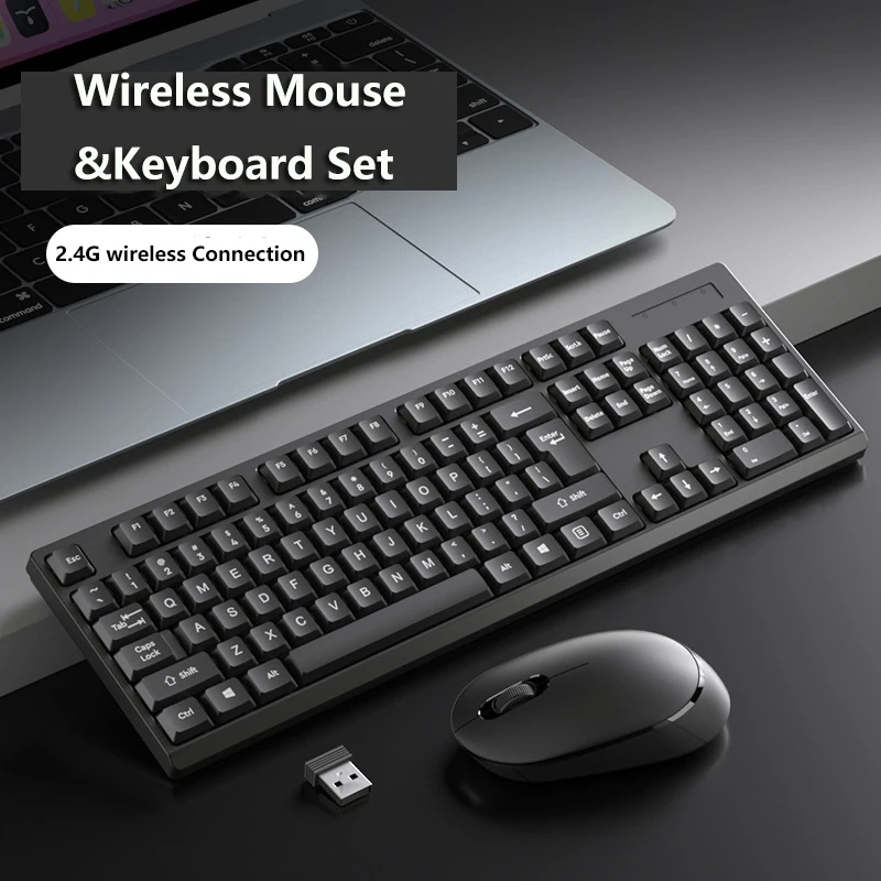 Wireless Mouse and Keyboard Set 2.4G Wireless Keyboard For PC Desktop Laptop 104 Keys Gaming Keyboard For Home Work Keypad