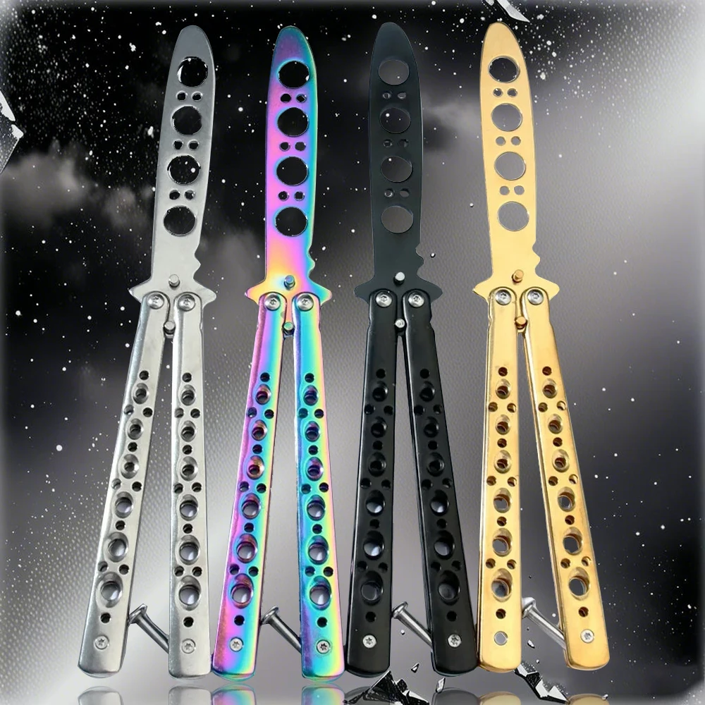 

Folding Butterfly Knife, portable Stainless steel pocket knife, Outdoor knife game trainer, hoja sin cortar, Folding knife tool