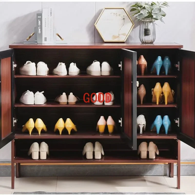 Wood Display Closet Shoe Organizer Drawer Modern Storage Box Thin Shoerack Space Saving Meuble Chausssure Salon Furniture