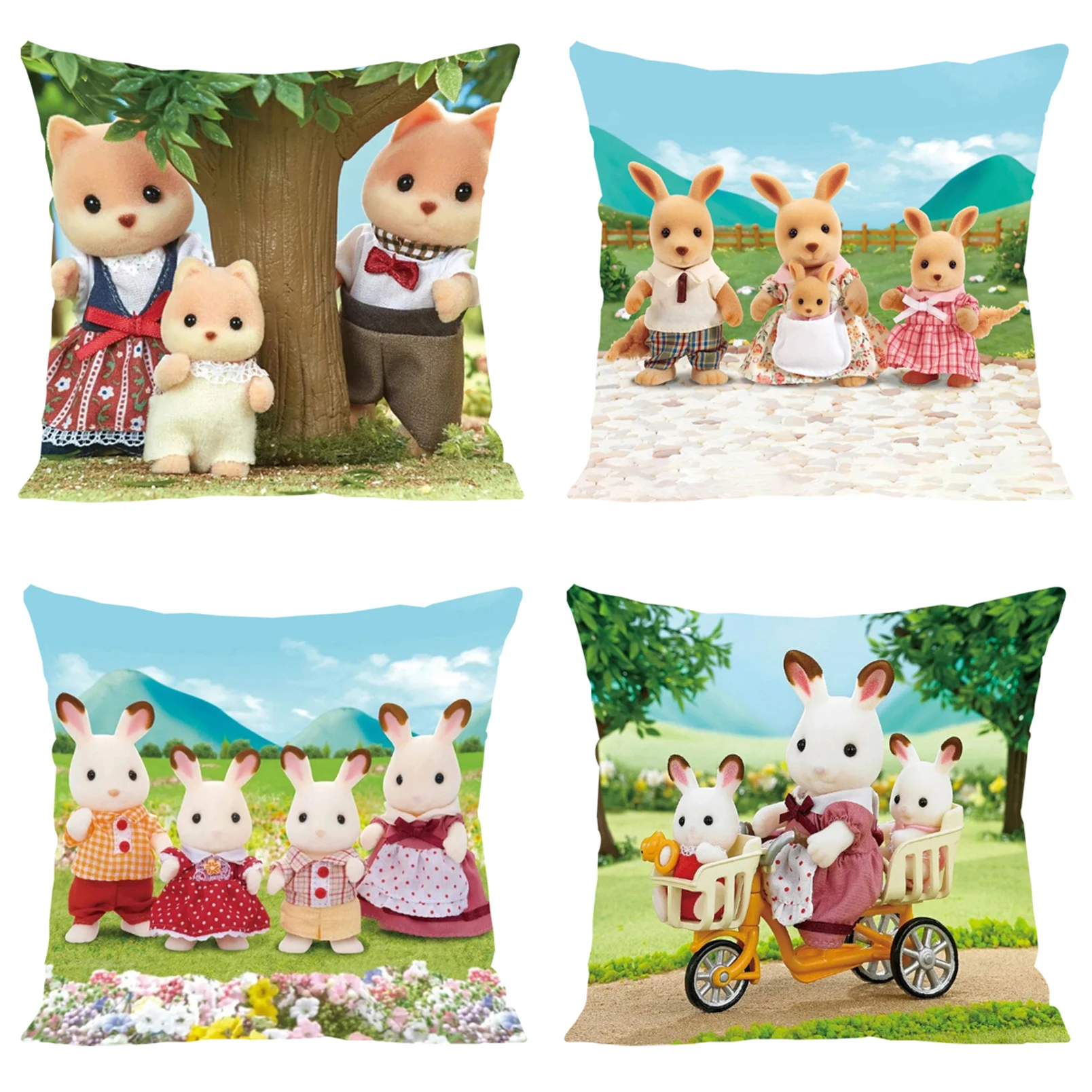 

S-Sylvanian Families Cushion Cover 45x45 Cushions Covers Pillowcases for Pillows 45x45 Home Decoration Aesthetic Room Decoration