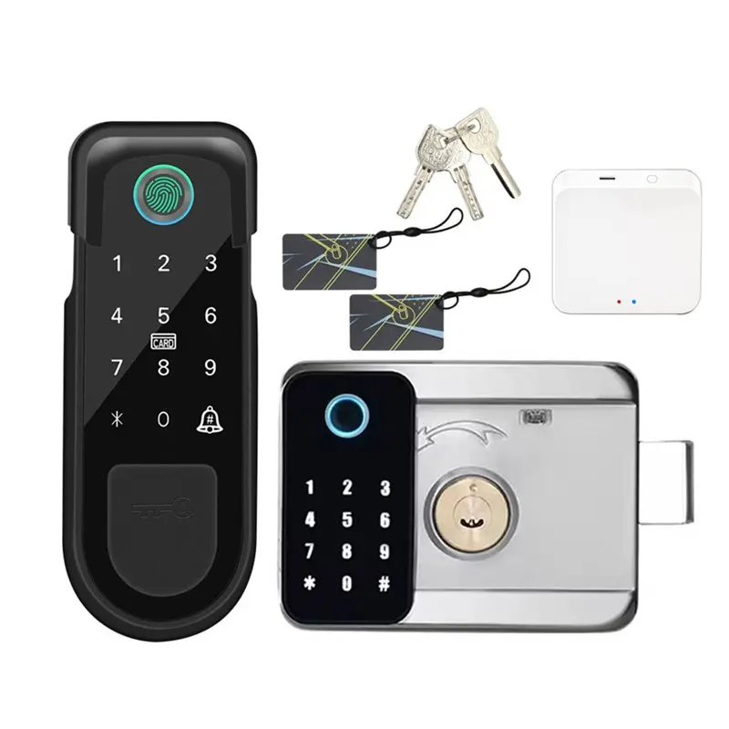 

【Shop Now】For Tuya Smart Lock Fingerprint Home Lock For Tuya App Key Bluetooth Door Lock Keyless Entry IC Card Model D