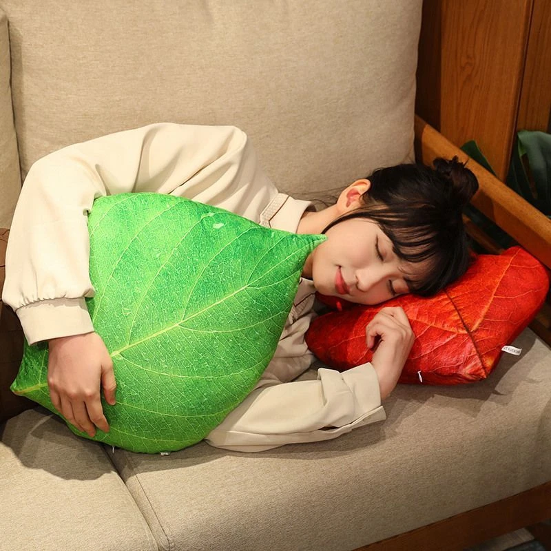 40-50CM Realistic Plant Leaf Series Plush Toys Ginkgo Leaf Green Leaf Hawthorn Leaf Red Maple Leaf Turtle-back Leaf Dolls