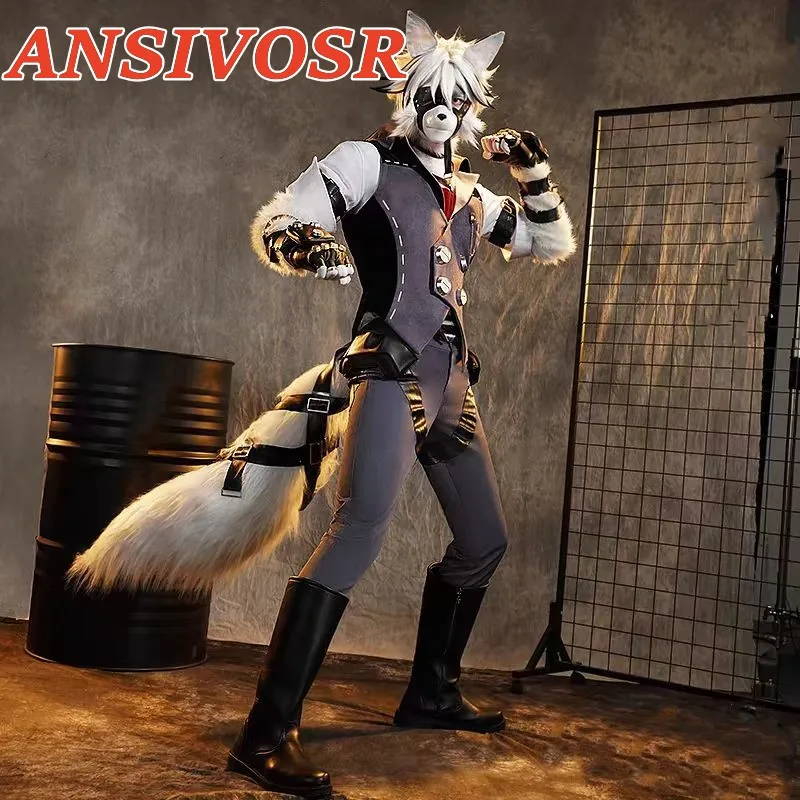 Von Lycaon Cosplay Costume Game Zenless Zone Zero【S-3XL】ANSIVO-SR Victoria Housekeeping Von Lycaon Ears Tail Plus Size