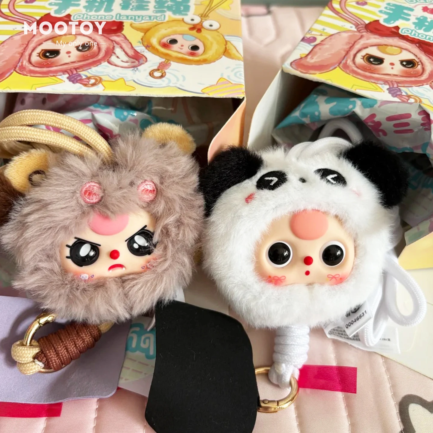 本物のベビー スリー 電話ストラップ ビニール ブラインドボックス 動物人形ペンダント 動物シリーズ かわいいモバイルペンダント サプライズギフトボックス付き