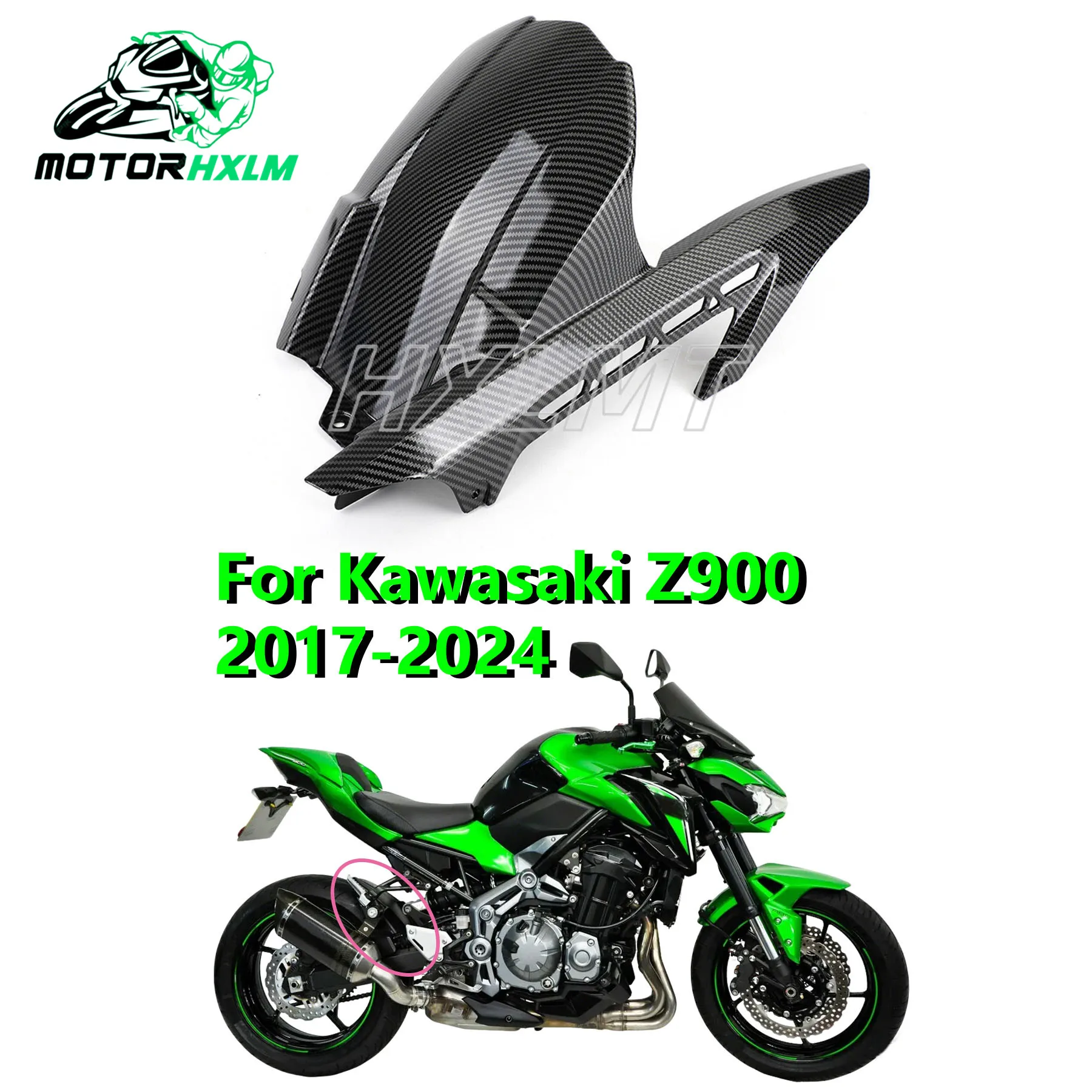 

Motorcycle Fender Rear Mudguard Cover Tire Hugger Mud Splash Guard Fairing For Kawasaki Z900 Z 900 2017-2024 Z900RS Z900 RS