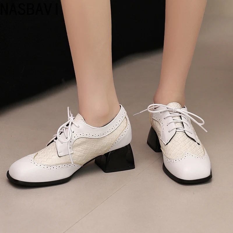 Elegant Low Heels Pumps Woman Loafers Shoes Large Size 45 Lace-up Casual Black White Red Pink Women's Heeled Party Wedding Shoes view 4