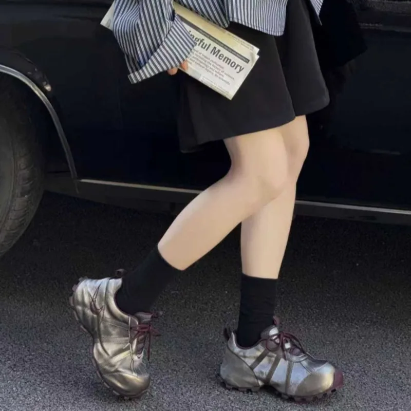 أحذية رياضية غير رسمية عصرية ومتعددة الاستخدامات للنساء للخريف والشتاء أحذية عصرية برباط لزيادة الارتفاع #6