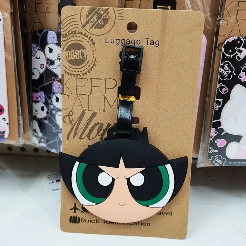 Cartoon Powerpuff Meisje Bagage Reisaccessoires Label Siliconen Bagagetas Hanger Gepersonaliseerde Diy Instapkaart Draagbare Tag