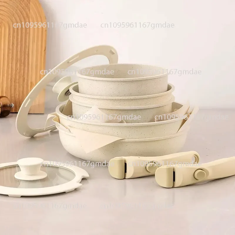 Removable set pot non-stick pan soup  handle can be separated  frying pan milk pot high value pot