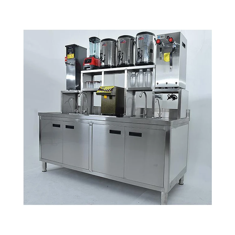 

Cafe and Restaurant Bar Equipment Counter Design and Supply Stainless Steel Milk Tea Counter