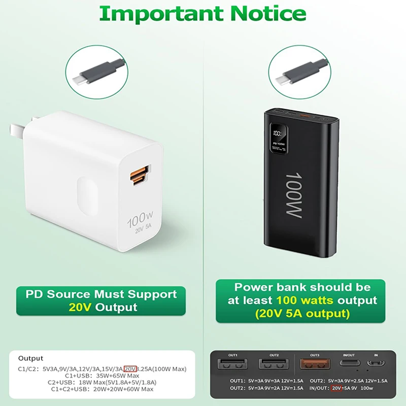 Адаптер USB C в XT60, преобразователь типа C «мама» на XT60 PD100W, 20 В, разъем для зарядки для модели Toolkitrc, накопитель энергии на открытом воздухе