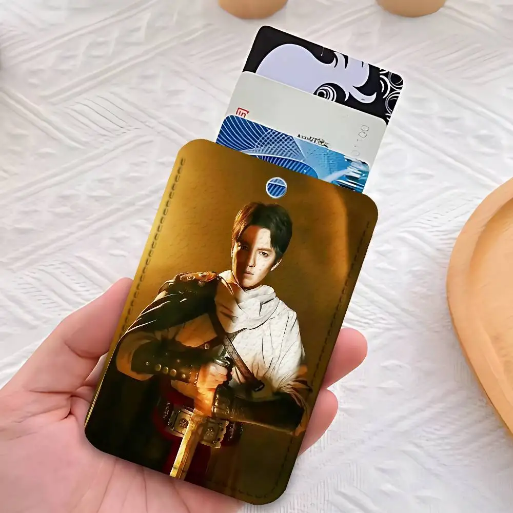 Singer D-Dimash K-Kudaibergens Key Tag Ring Leather Card Holder Key Ring Rectangle Access Card Holder image 5