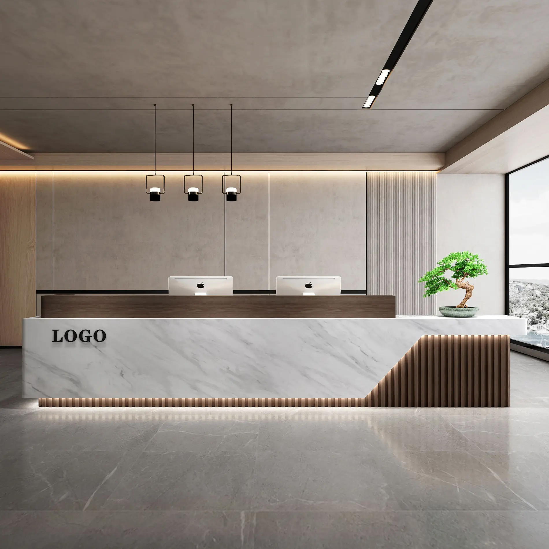 

Salon White Reception Desk Coffee Light Luxury Modern Customer Adult Design Reception Desks Commericial Minimal Bureau Furniture