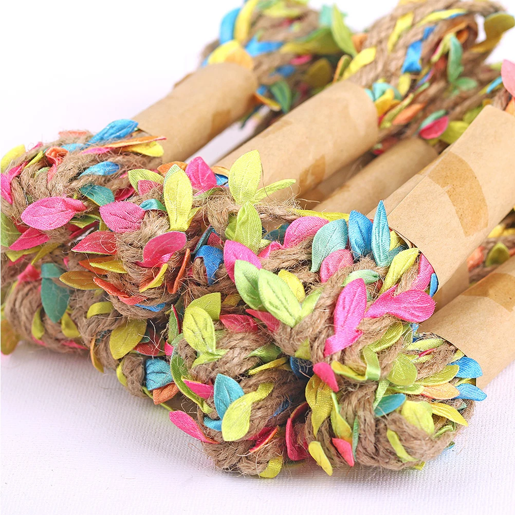 

2 Roll Hemp Rope Bouquet Packaging Simulation Leaves DIY Packing Decor Flower Accessory