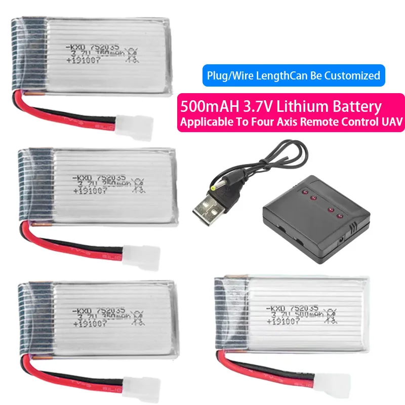 Batteries d'avions RC 3.7V 500mAh 350mAh 250mAh 160mAh pour RC SU57 Mige530 FX620 FX820 F22 Batteries lithium-ion rechargeables