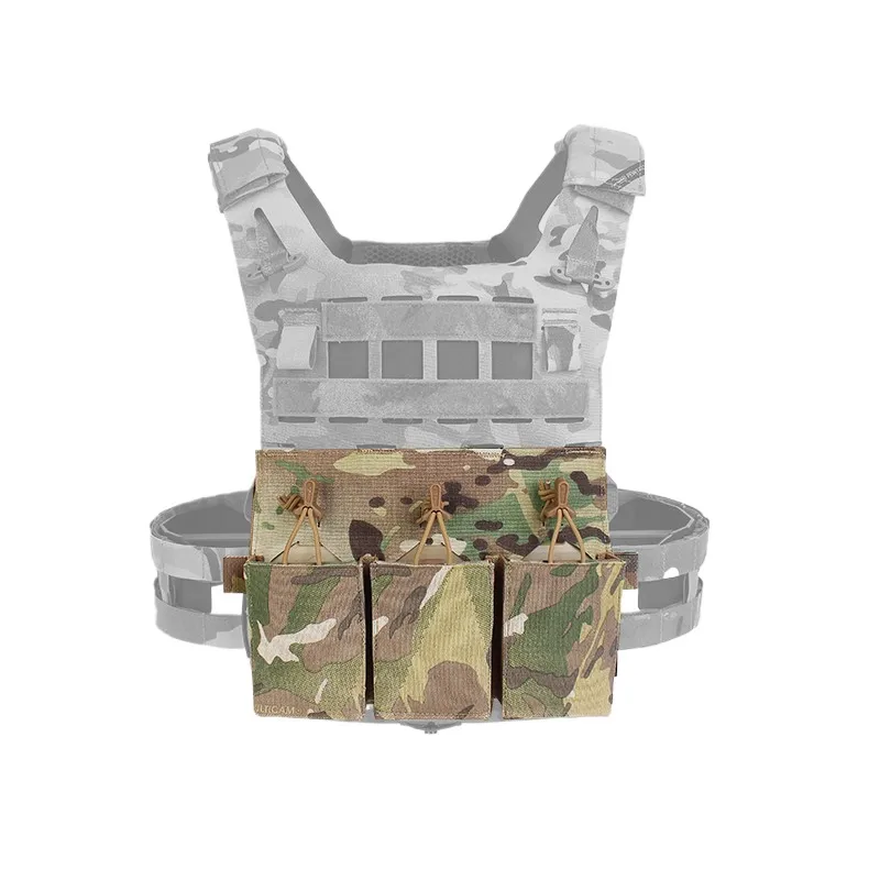 Tactical Triple Magazine Pouch FP13 Front Panel Mag Holder Compatible SPC JPC AVS Plate Carrier 556/545/762 Airsoft Accessory