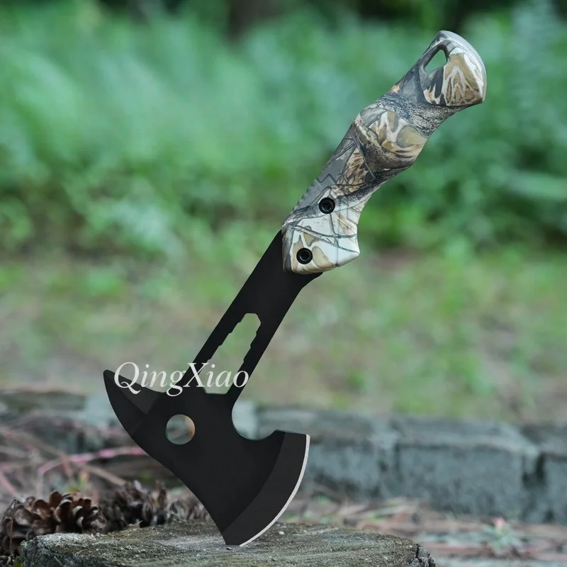 Black High Hardness Survival Hand Axe Multi Function Outdoor Tool  Mountain Tree Logging Firewood Splitting Camping Field Work