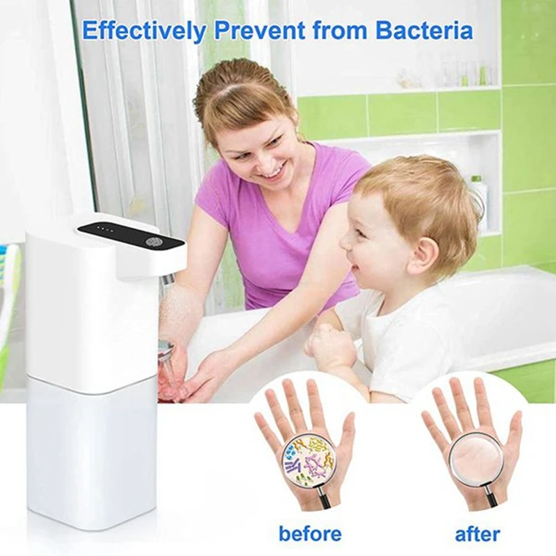 Automatic Soap Dispenser 400Ml Touchless Foaming Soap Dispenser USB Rechargeable Adjustable Foam Soap Dispenser