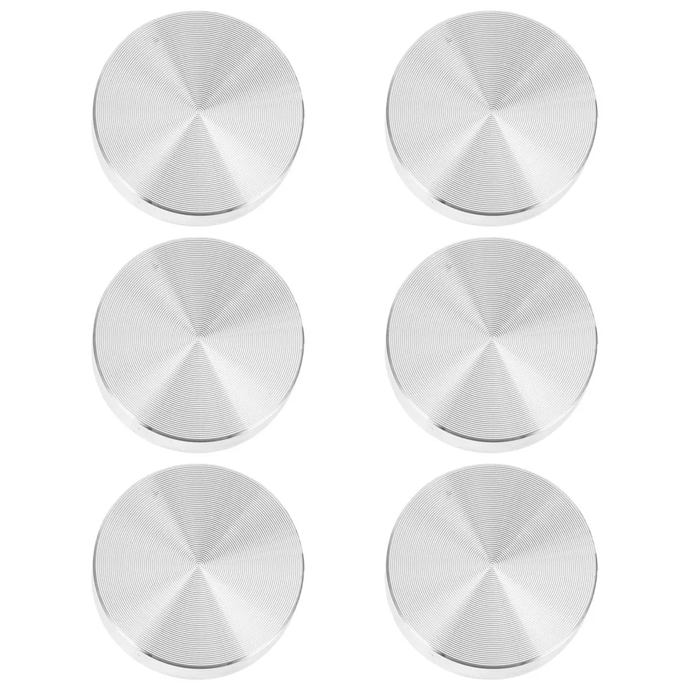 6 قطعة محول قرص سبائك الألومنيوم لأعلى الطاولة الزجاجية قرص دائرة معدنية سميكة مناسبة لطاولة عرض شاي القهوة