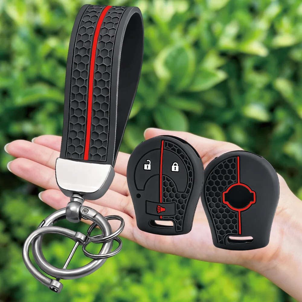 Keychain For NISSAN Juke March Qashqai Sunny Sylphy Tiida X-Trail 3 Buttons Car Key Case Cover Shell Fob Holder Key Protector