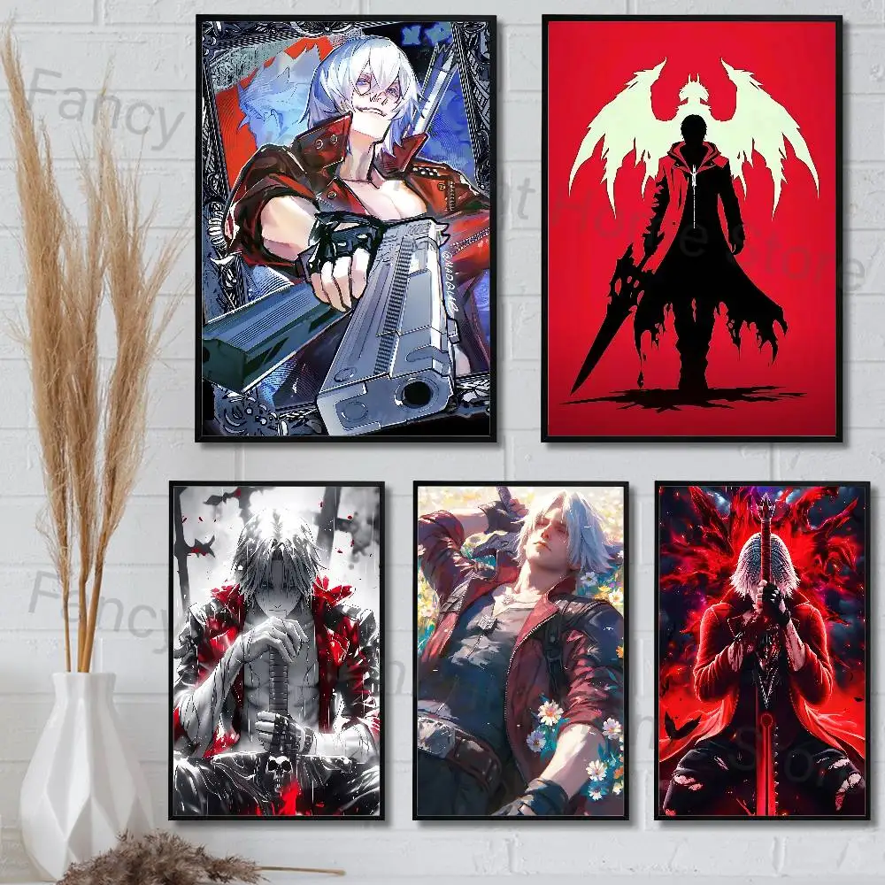 

D-Devil May C-Cry Game Poster Fancy Wall Sticker for Living room bar retro decorative painting room