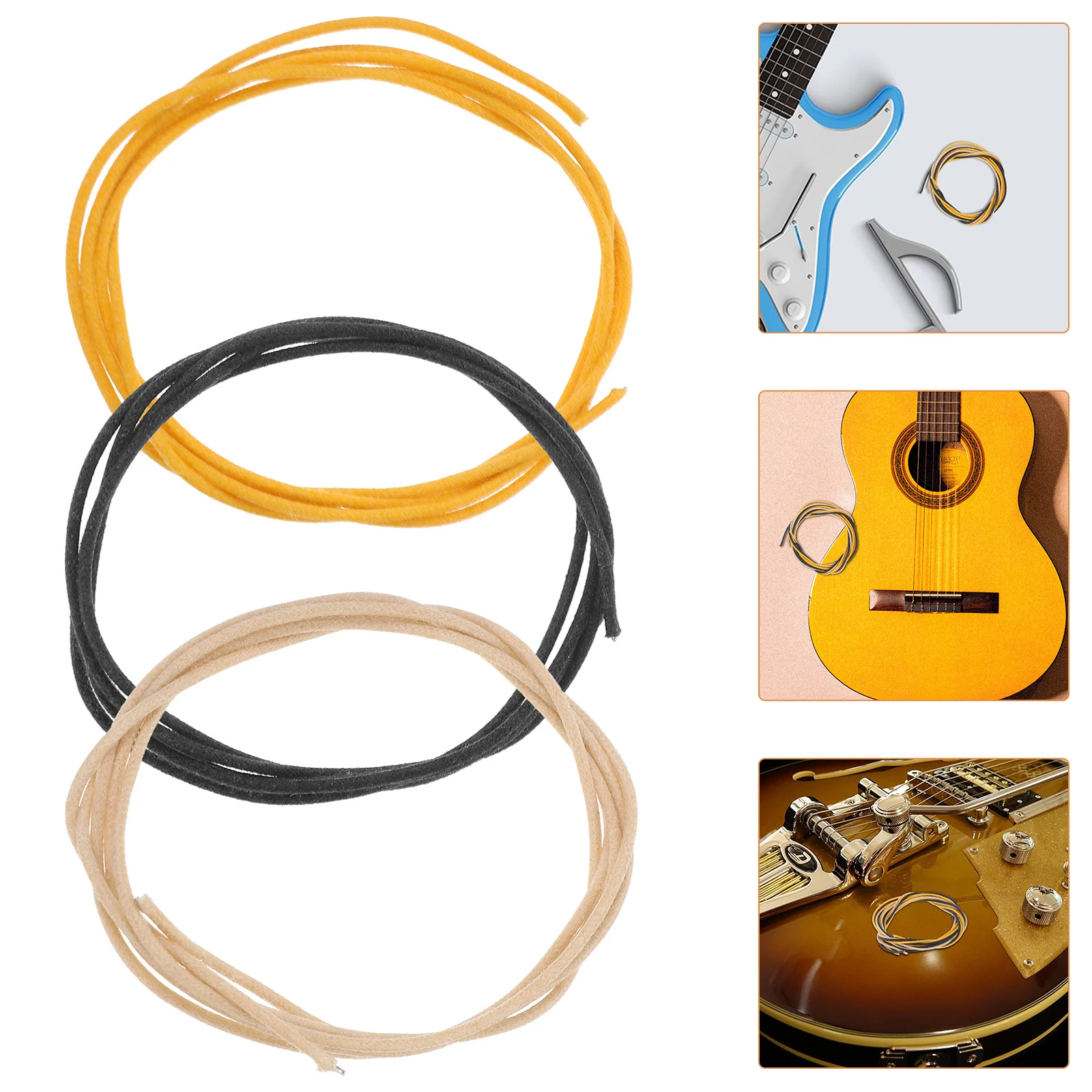 

3 Pcs Electric Guitar Parts Pickup Hookup Wire Replace Cable There Is Wax Cloth Electrical