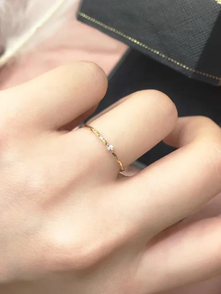 925 Sterling Silver Simplicity Advanced Personalized Wrap Zircon Rings for Women Ring High Quality Gold Color Fine Jewelry