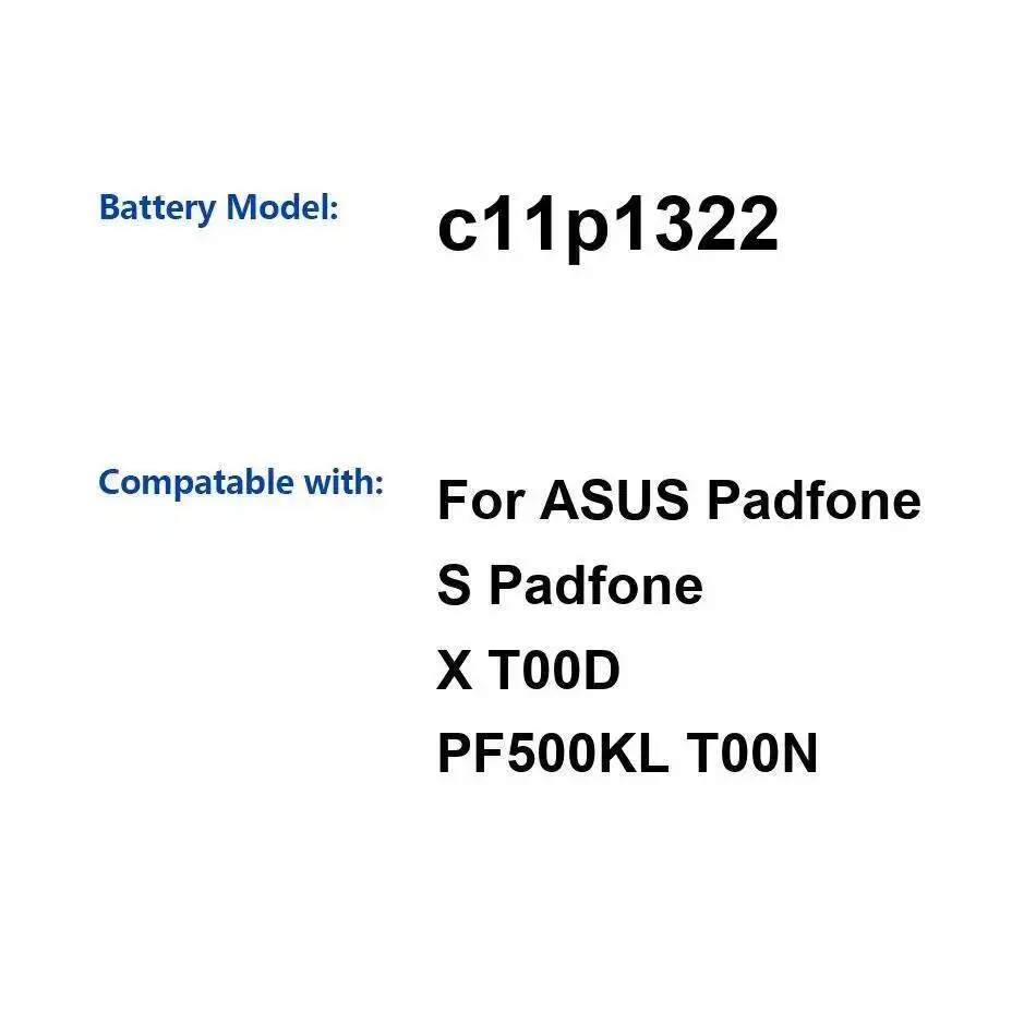 

Высокая совместимость для Asus Padfone S X T00D PF500KL T00N аккумулятор для планшета C11p1322 2215 мАч