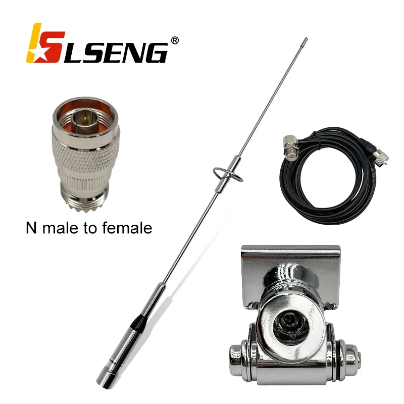 

Nagoya NL-770S Dual Band VHF/UHF 144/430MHz Mobile Radio Antenna 5M Coaxial Cable Mount Connector Adapters Car Radio Antenna