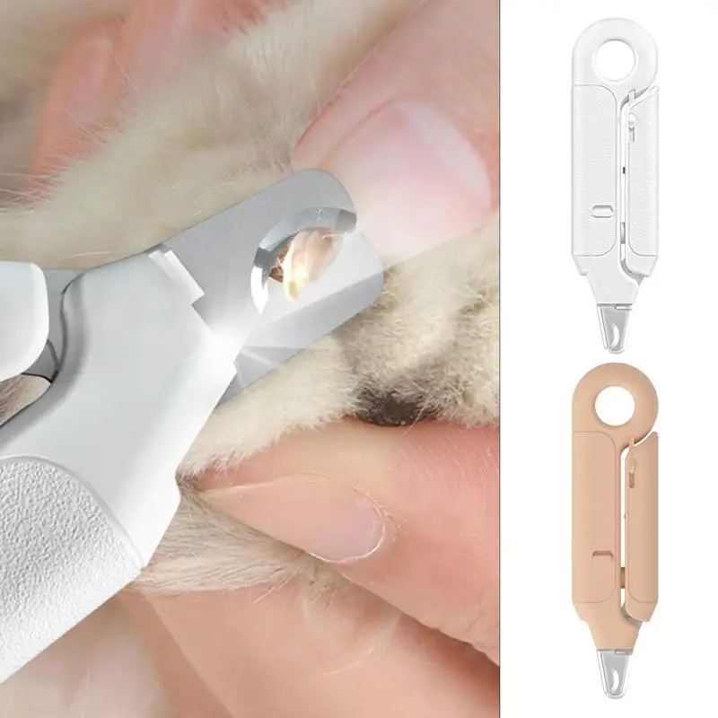 Kitten Nail Trimmer Cat Claw Trimmer With Ultra Bright LED Light Half-Moon Shaped Cutouts Trimmer Sturdy Non-slip Durable