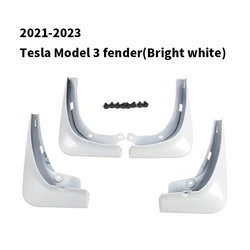 Front Rear Mudflaps Mud Flaps Original Model Replacement Splash Protector Fender for Tesla Model 3 2021-2023 White