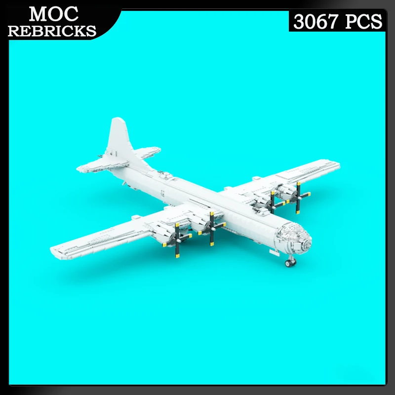 MOC-119970 Fighter Technical Ideas Series Assembly Building Blocks Moc B-29 Superfortress 1:35 Scale Aircraft Bricks Toy's Gift