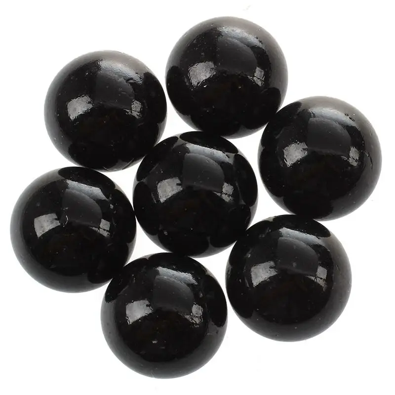 ABJI-40 Pcs Marbles 16Mm Glass Marbles Knicker Glass Balls Decoration Color Nuggets Black