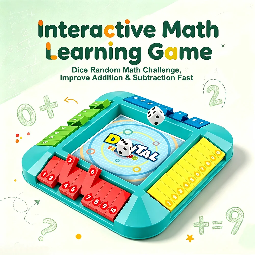 Math Learning Educational Toy, Addition Counting Board Game for Classroom & Family Game, Back to School Must Have