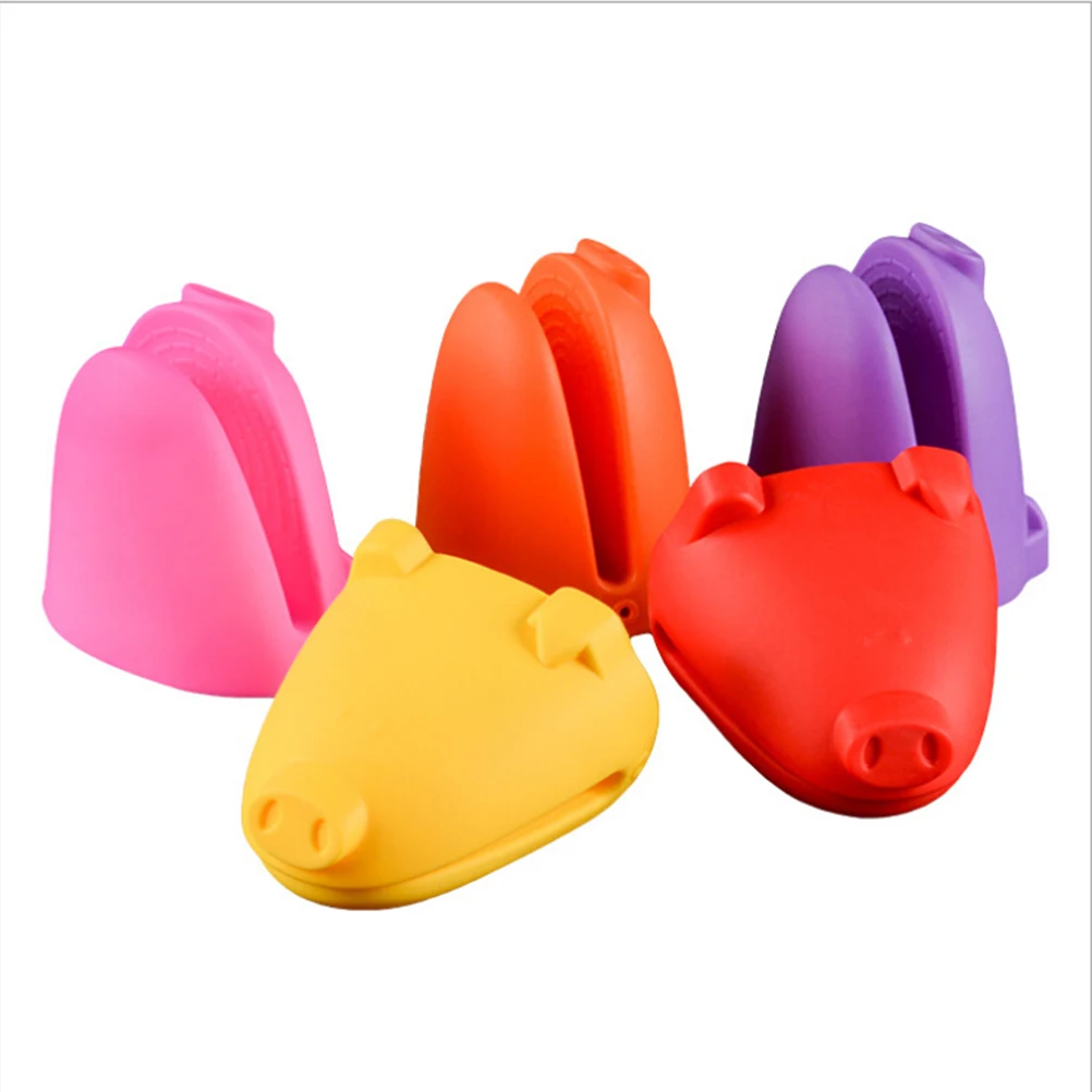 

Silicone Oven Mitts Heat Resistant Non-Deformation Anti-Scald Kitchen Gloves Anti-Skid Animal Shape Hole Design