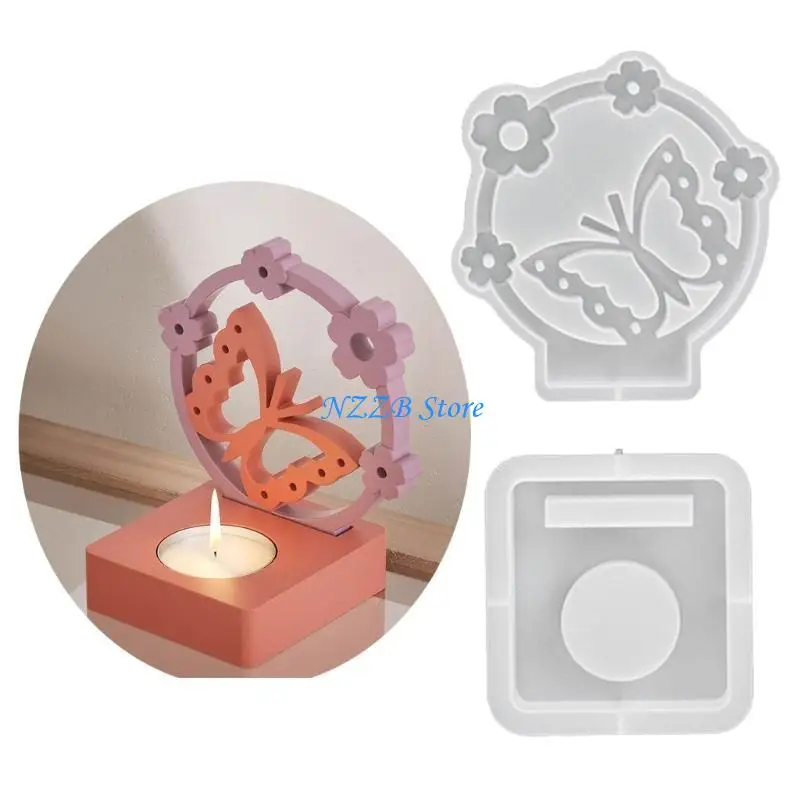 

T21F Convenient Butterfly/Couple/Number Shaped Tray Silicone Molds Flexible Holder Mould for DIY Projects