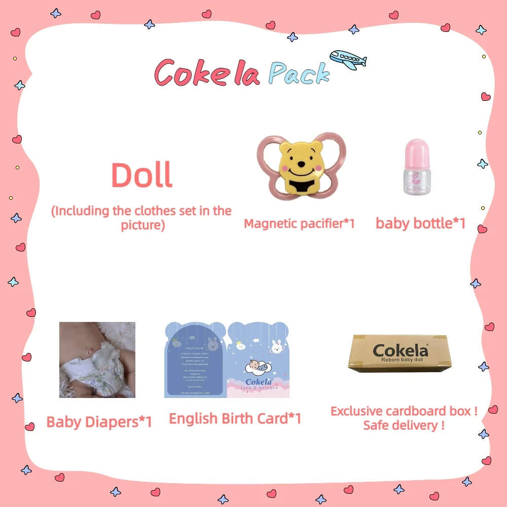 Cokela 남녀공용 인형, 3D 페인트 스킨 천, 바디 실리콘, 다시 태어난 인형, 55cm, 22 인치