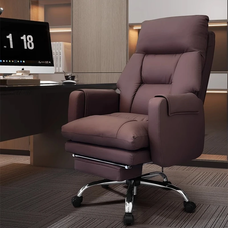 

Ergonomic Leather Office Chair Modern Adjustable Swivel Fluffy Office Chair Recline Computer Sillas De Oficina Furniture