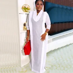 Elegant African Dresses for Women Traditional Dashiki Lace Boubou Plus Size Turkey Wedding Party Gown Muslim Kaftan Maxi Dress