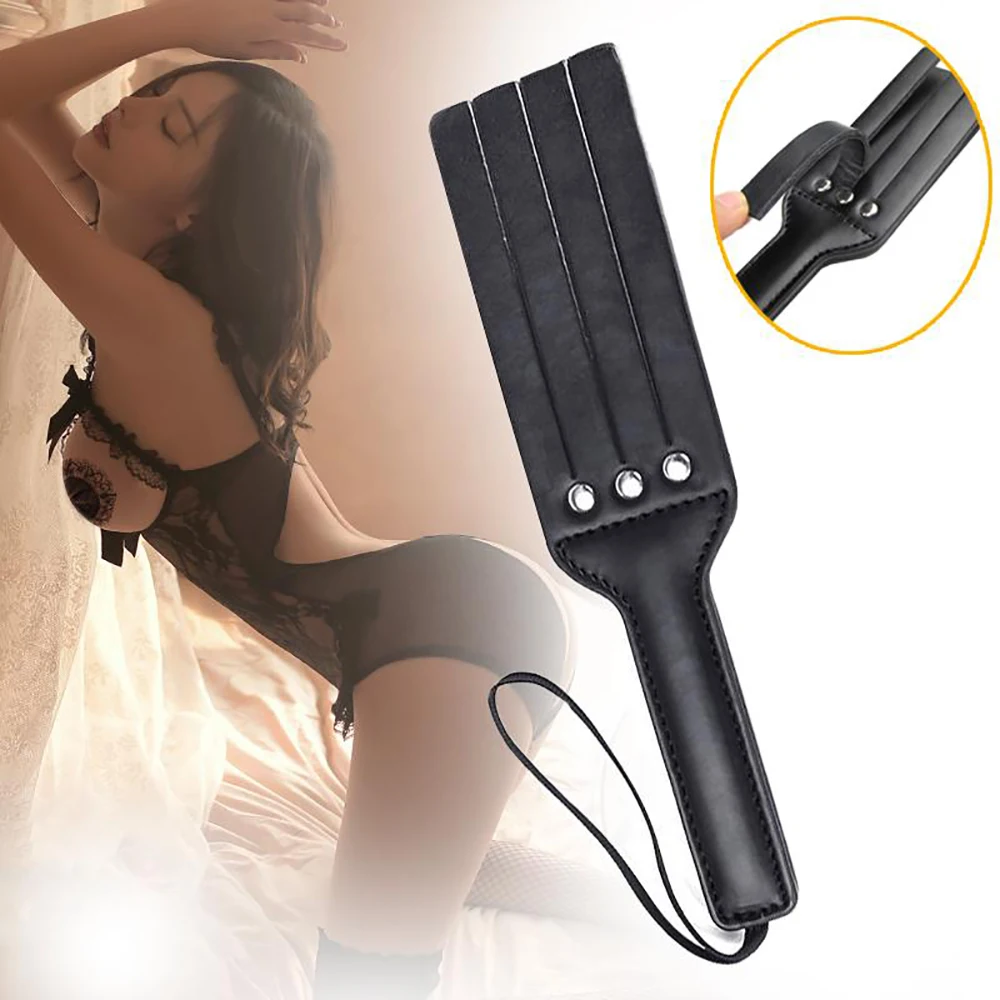 Bondage PU Leather Spanking Paddle Flirt Fetish Slave Flogger Whip Sex Toys Adult Couples Valentine\'s Day Game