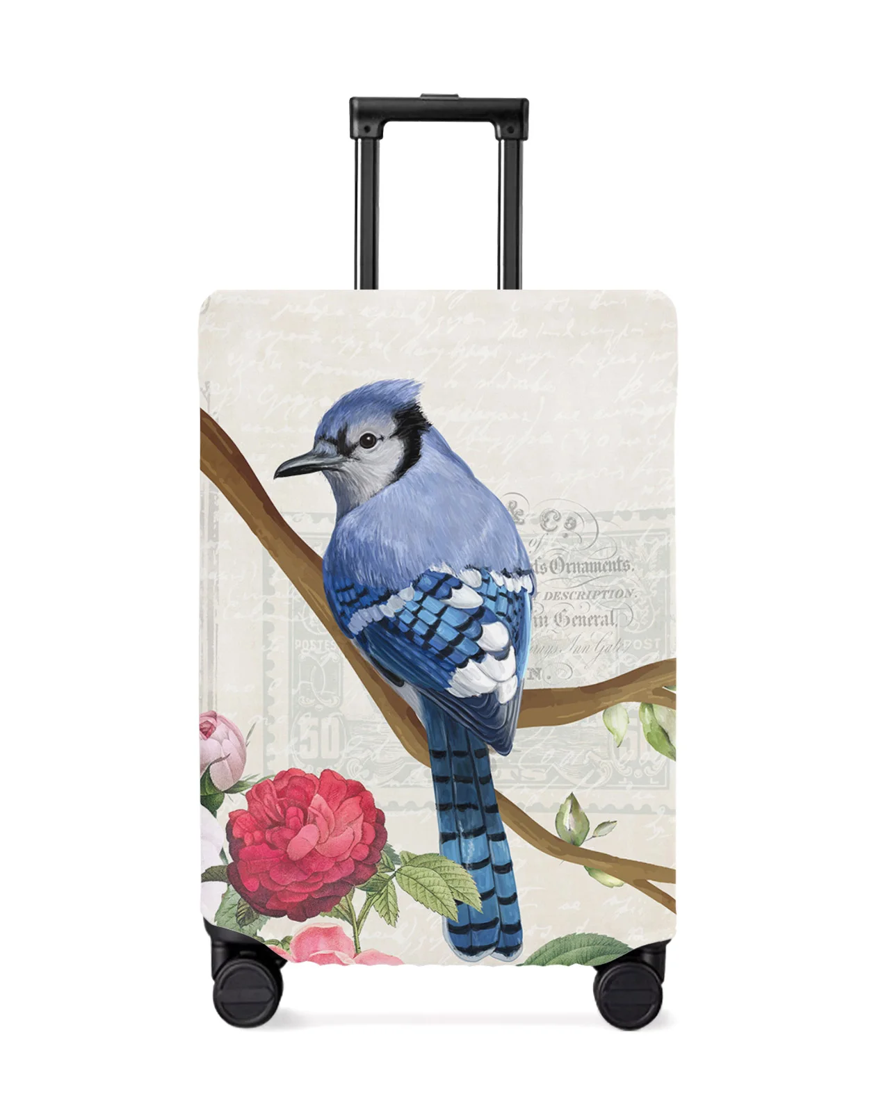 

Vintage Flowers And Birds Travel Luggage Protective Cover for Travel Accessories Suitcase Elastic Dust Case Protect Sleeve