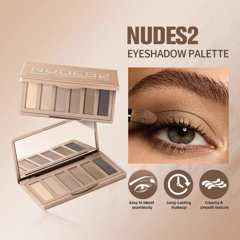 Eyeshadow Palette Long-lasting Eye Makeup Rich Pigment Neutral Shades Blendable Color Matte Nudes Eyeshadow Palette