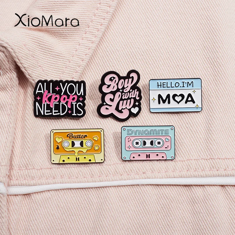 Yellow Butter Tape Enamel Pins Creative All You Need Is Kpop Brooches Lapel Backpack Badge Jewelry Gifts Accessories