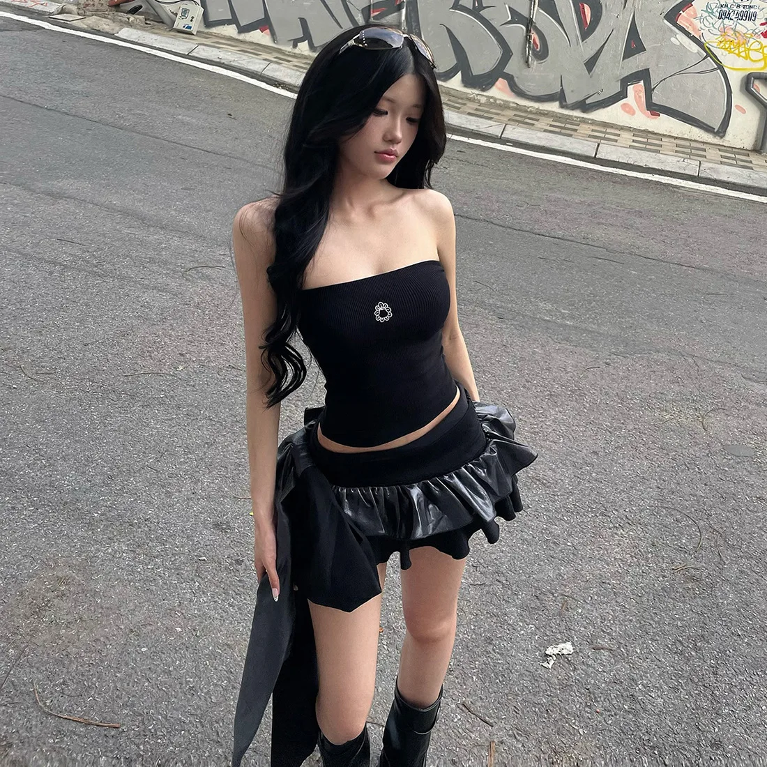 

2026 Summer New Women's Solid Color High Waist Irregular Slim Fashion Skirt