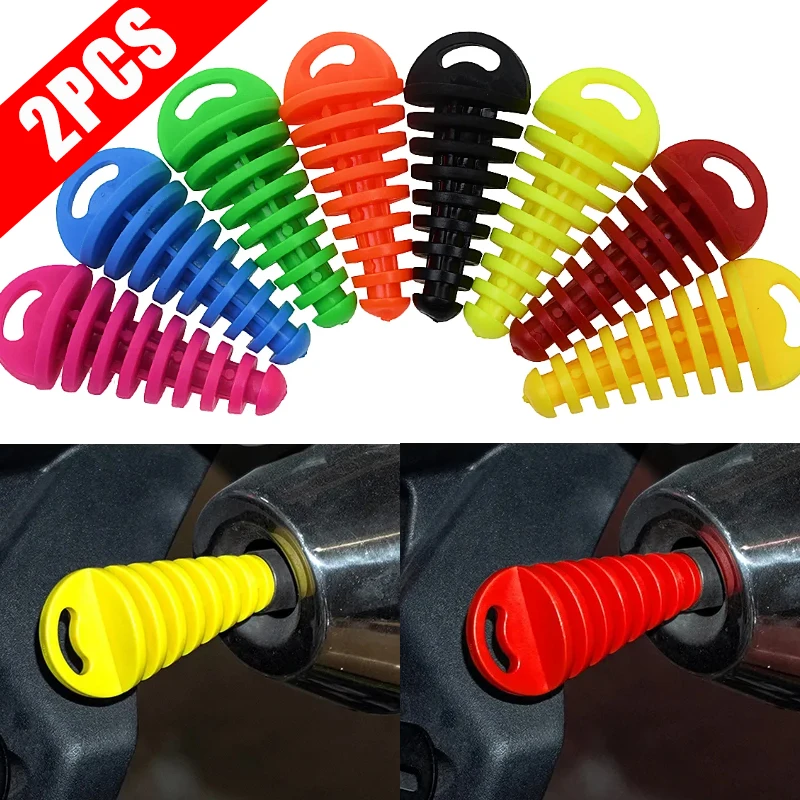 

2PCS Motorcycle Exhaust Plug Universal PVC Bleeder Plug Exhaust Muffler Colorful Rubber Waterproof Plug Motorcycle Accessories