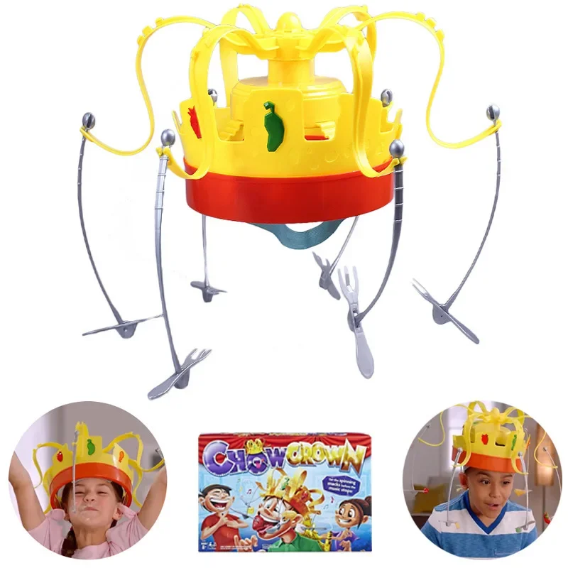 

Rotating Crown Hat Food Game - Musical Prank Creative Tabletop Toy for Dinner Fun party games